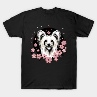 Chinese Crested Embraces Spring with Cherry Blossoms T-Shirt